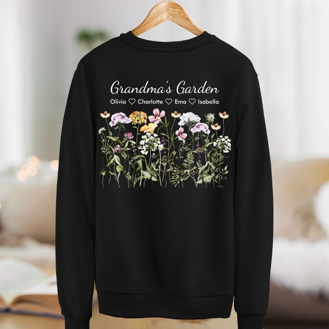 Sudadera Jardín de flores silvestres personalizado de la ab (Front side)