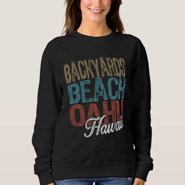 Sudadera Jardín De Playa OAHU Hawaii HIBISCUS Y SCRIPT (Anverso)