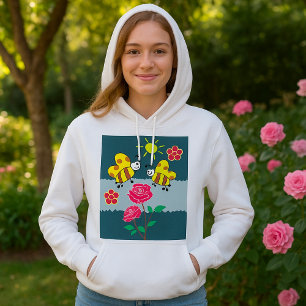 Sudadera Jardín floral de abejas y Rosas
