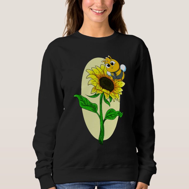 Sudadera Jardín Girasol Cubo Abeja Flor Amarilla Hippie Sun (Anverso)