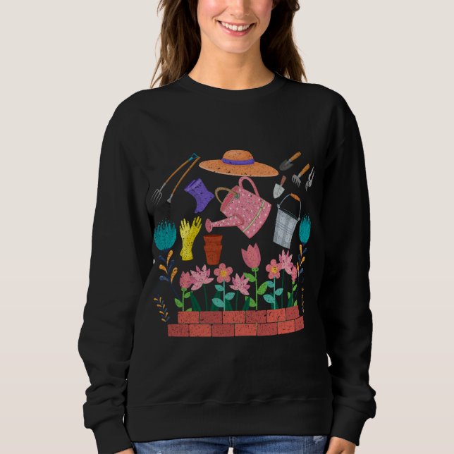 Sudadera Jardín Herramientas Jardinería (Anverso)