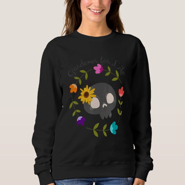 Sudadera Jardinero De Vida Rebelde Gardener Cute Skull F (Anverso)