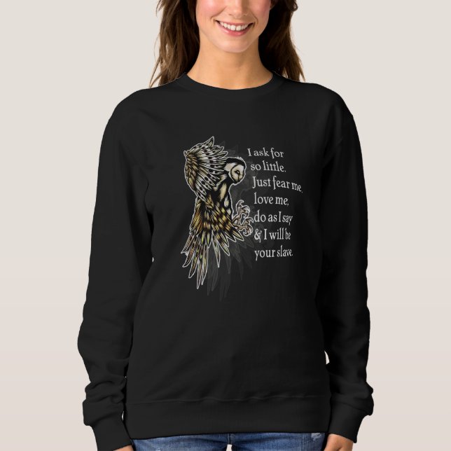 Sudadera Jareth Owl Pido Tan Poco (Anverso)