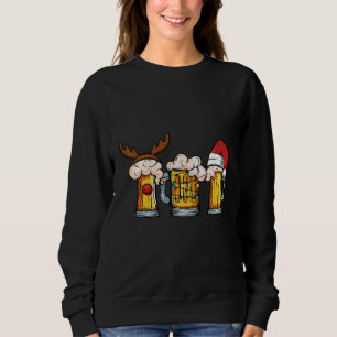Sudadera Jarra de cerveza Luces de árbol de Navidad Sombrer