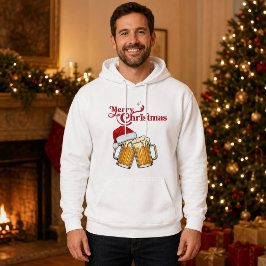 Sudadera Jarras de cerveza de Navidad Sombrero de Santa