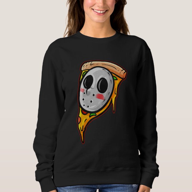 Sudadera Jason Hockey Mask Halloween Horror Y Pizza (Anverso)