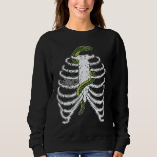 Sudadera Jaula de costillas humana de dibujos animados con 
