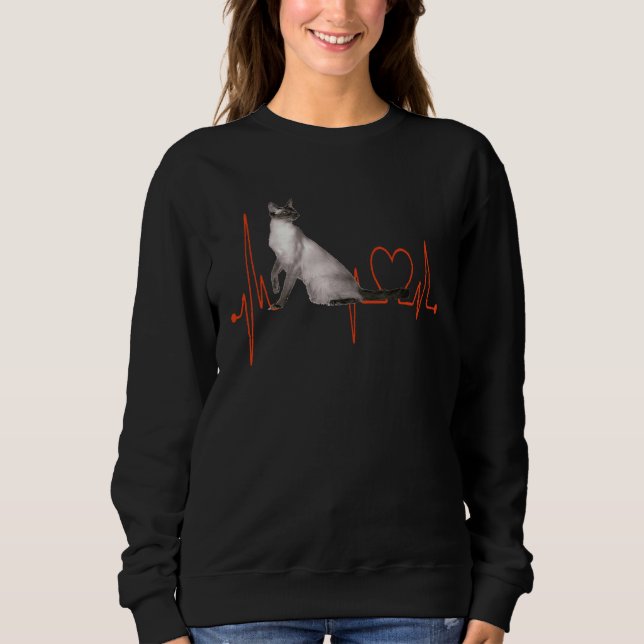 Sudadera Javanese Cat Heartbeat EKG  Cat & Kitten (Anverso)