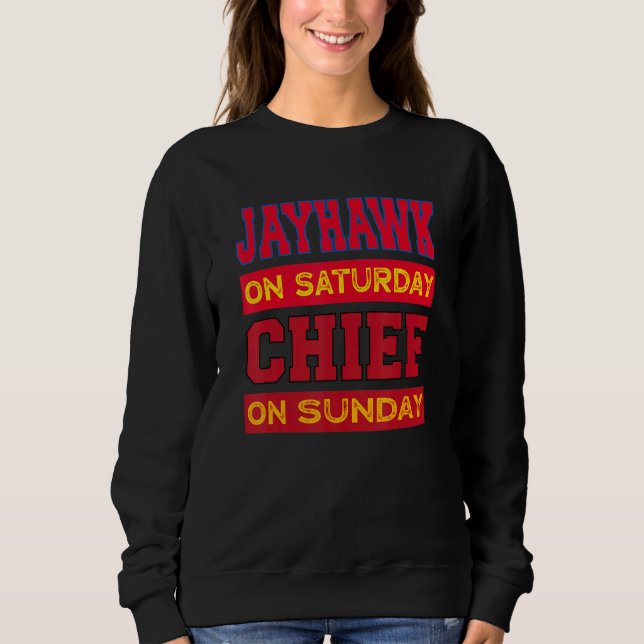 Sudadera Jayhawk El Sábado Jefe De Los Fanáticos De Los Dep (Anverso)