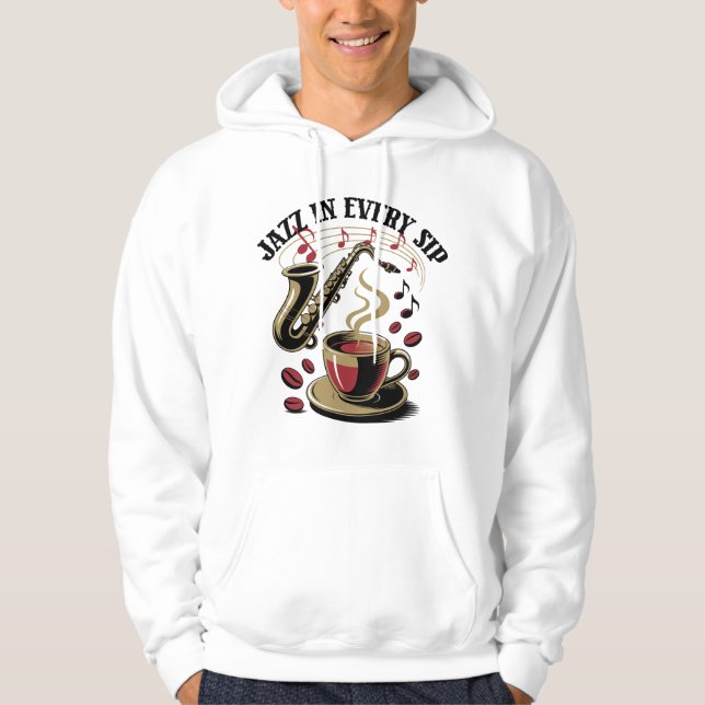 Sudadera Jazz in Every Sip Coffee Lover Graphic Tee (Anverso)
