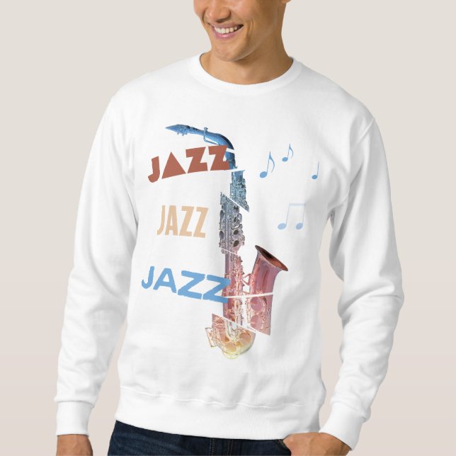 Sudadera Jazz Saxofón Arte Moderno (Anverso)