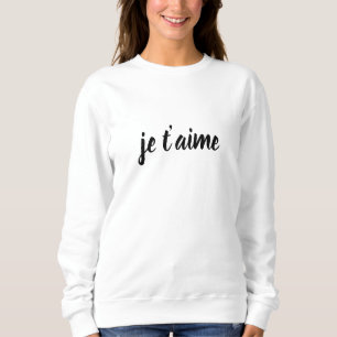 Sudadera 🖤 Je t’aime Te amo en Moda blanca francesa