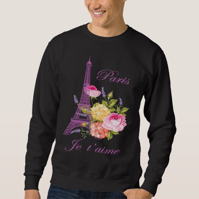 Sudadera Je t'aime Paris France City of Love Eiffel Tower E (Anverso)