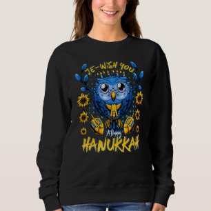 Sudadera Je Wish A Happy Hanukkah Menorah Owl Hanukkah