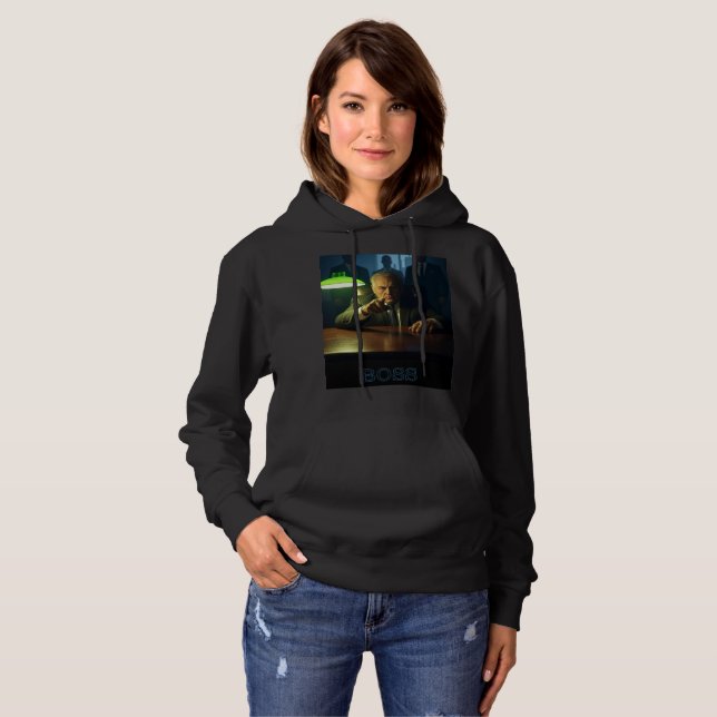 Sudadera Jefe con camiseta de texto para mujeres con capuch (Anverso completo)