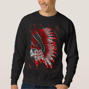 Sudadera Jefe nativo de motocicleta de cráneo indio america