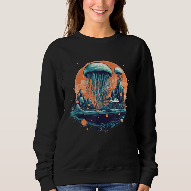 Sudadera Jellyfish In Space Jellyfish  Graphic Print Art (Anverso)