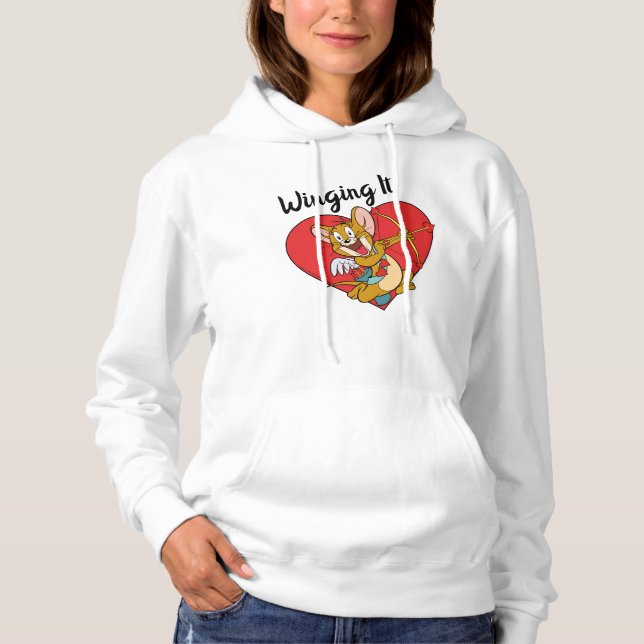 Sudadera Jerry Mouse vestido como Valentine Cupido (Anverso)
