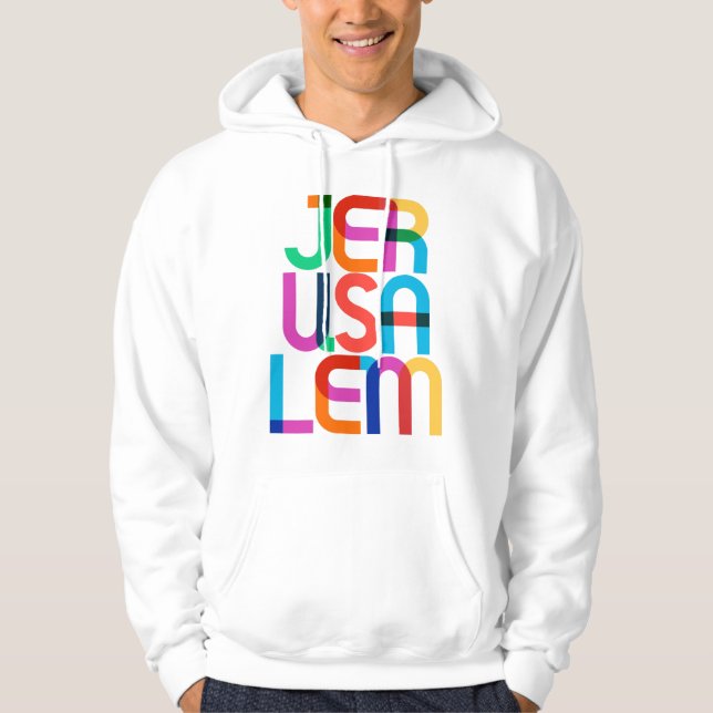 Sudadera Jerusalem Palestine Israel Cartas de arte pop (Anverso)