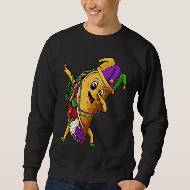 Sudadera Jester Dabbing Taco Mardi Gras Mexican Food Carniv (Anverso)