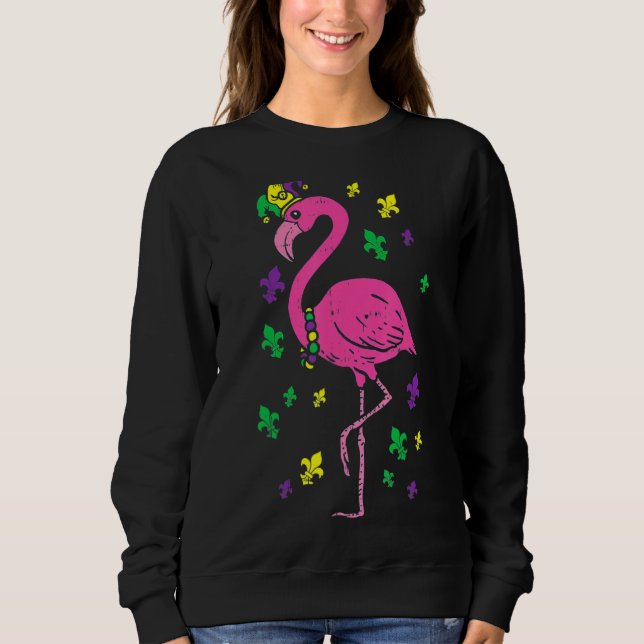 Sudadera Jester Pink Flamingo Bird Animal Cute Mardi Gras C (Anverso)