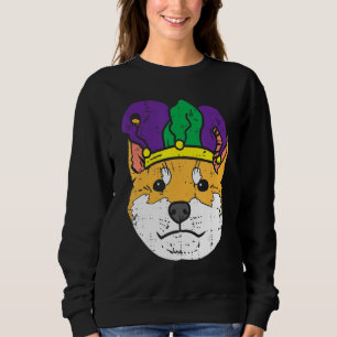 Sudadera Jester Shiba Inu Face Mardi Gras Hombres de Perro 