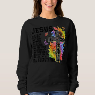 Sudadera Jesucristo Dios mi Señor mi Salvador Flor cruza Cr