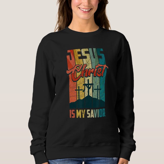 Sudadera Jesucristo Es Mi Salvador Para Las Mujeres Cristia (Anverso)