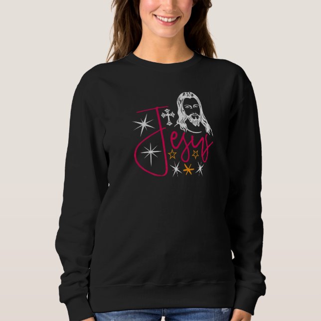 Sudadera Jesucristo Religioso Retro Cristiano (Anverso)