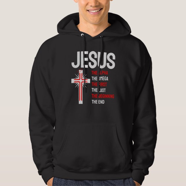 Sudadera Jesús Alpha Omega El Primer Principio del Fin Chri (Anverso)