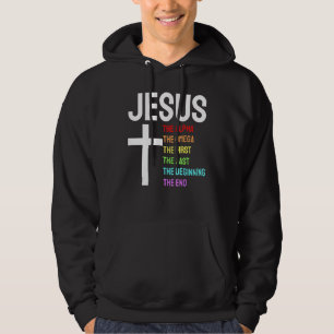 Sudadera Jesús Alpha Omega El Primer Principio del Fin Chri