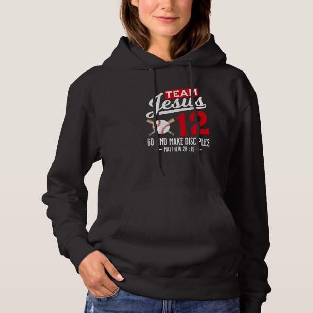Sudadera Jesus and Baseball Team Jesus Christian Matthew 28 (Anverso)