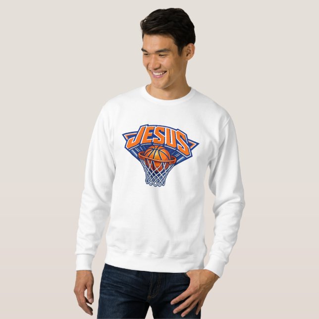 Sudadera JESUS - Azul y Naranja (Anverso completo)