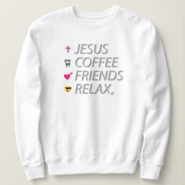 Sudadera Jesús, Café, Amigos, Relájate