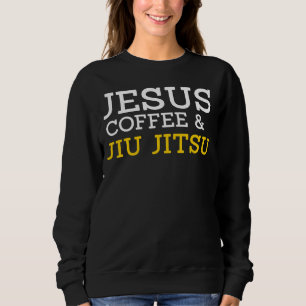 Sudadera Jesús Café y Jiu Jitsu Guay Combate Bjj Mma Fiesta