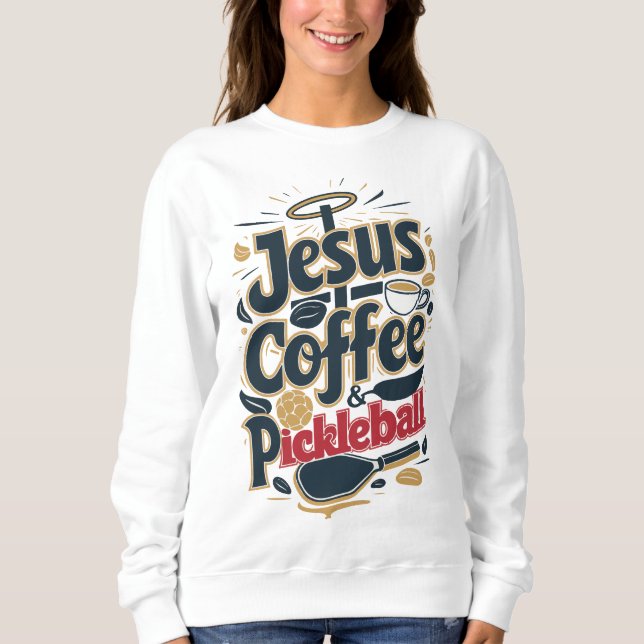 Sudadera Jesús, café y pelota - Combo de Fe y Diversión (Anverso)