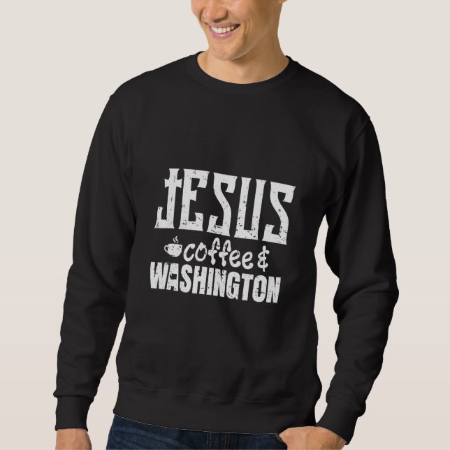 Sudadera Jesús Café y Washington (Anverso)