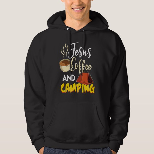Sudadera Jesus Coffee & Camping  Great Christian Camping Ca (Anverso)