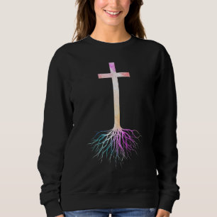 Sudadera Jesús colorido cruza raíces hombres cristianos muj