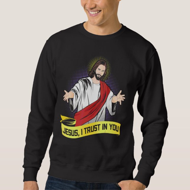 Sudadera Jesús Confío En Tu Persona Católica (Anverso)