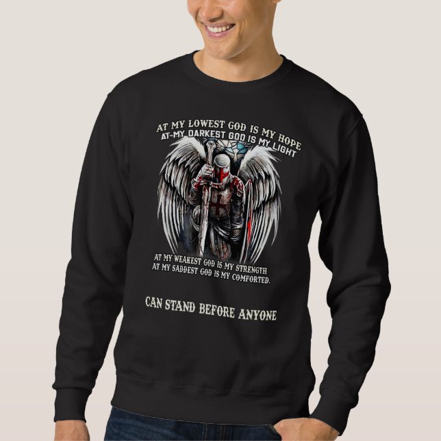 Sudadera Jesús Cruzado Caballero Templario En Mi Dios Más O (Anverso)