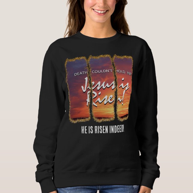 Sudadera JESÚS DE Pascua Cristiana ES Purpurina Personaliza (Anverso)