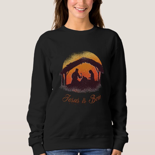 Sudadera Jesús es cristiano nacido cree esperanza navidades (Anverso)