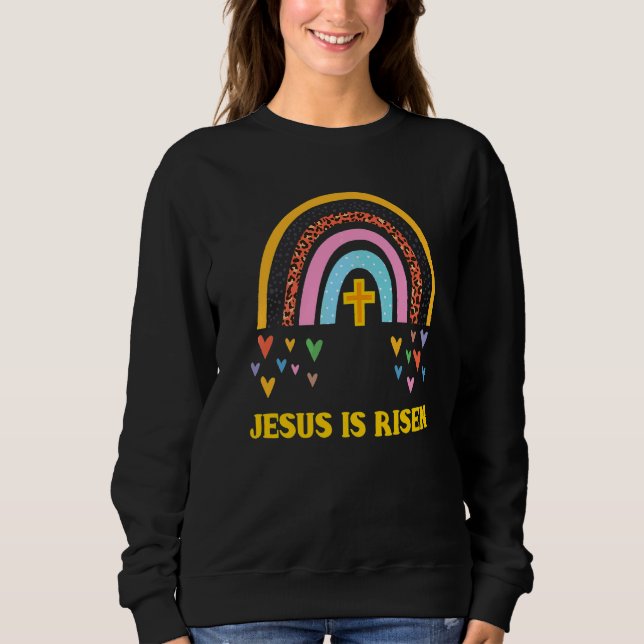 Sudadera Jesús Es El Boho Arcoiris Cristiano Pascua Chris (Anverso)