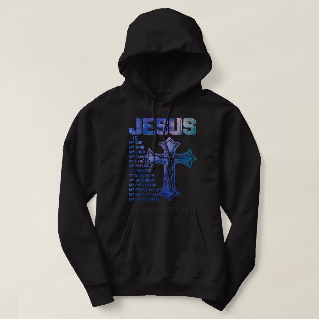 Sudadera Jesús Es El Rey Christian Groovy Hippie Trendy Chr (Diseño del anverso)