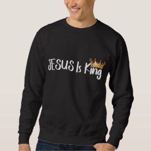 Sudadera Jesús es el Rey Religioso Cristiano Merch Hombres 