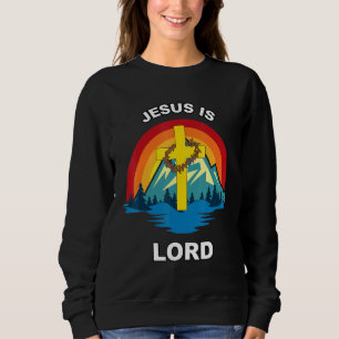 Sudadera Jesús Es El Señor Corona De La Cruz Del Sol De Tho