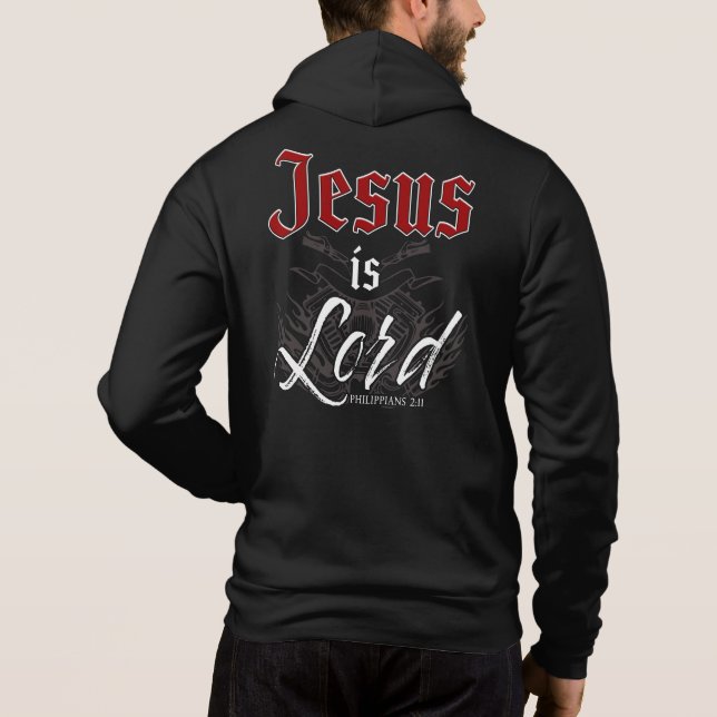 Sudadera Jesús es el Señor - Motocicleta Evangelio de la Fe (Reverso)
