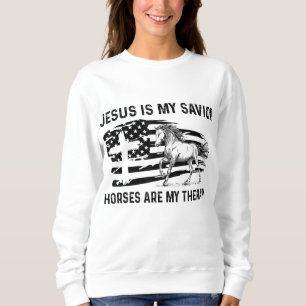 Sudadera Jesús Es Mi Caballo Salvador Es Mi Terapia America