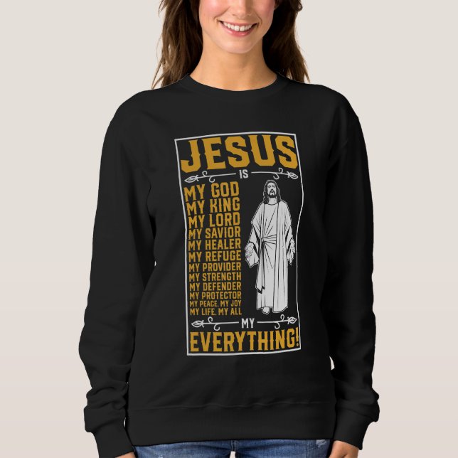 Sudadera Jesús es mi Dios cristiano (Anverso)